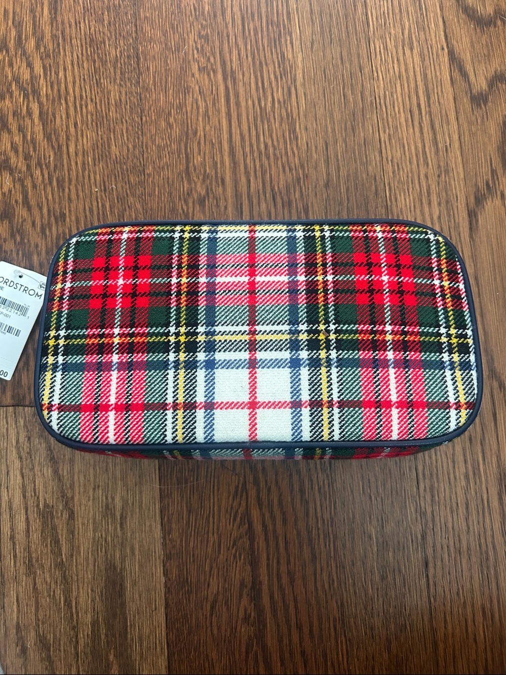 Stoney Clover Lane Red & Green Plaid Zip Cosmetic Pouch